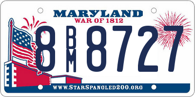 MD license plate 8BM8727