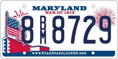 MD license plate 8BM8729