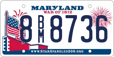 MD license plate 8BM8736