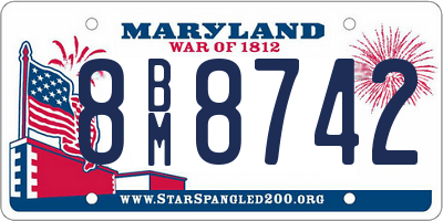 MD license plate 8BM8742