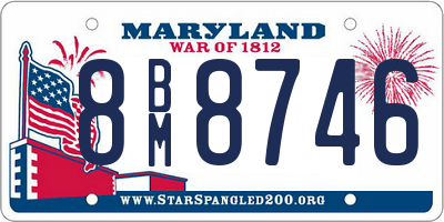 MD license plate 8BM8746