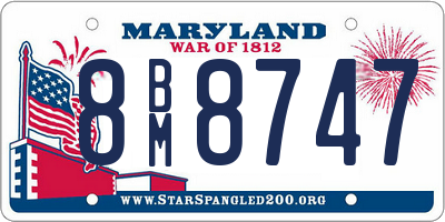 MD license plate 8BM8747