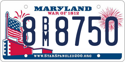 MD license plate 8BM8750
