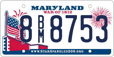 MD license plate 8BM8753