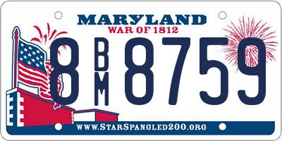 MD license plate 8BM8759