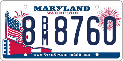 MD license plate 8BM8760