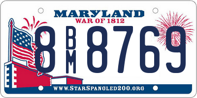MD license plate 8BM8769