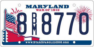 MD license plate 8BM8770