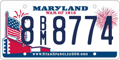 MD license plate 8BM8774