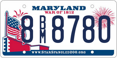 MD license plate 8BM8780