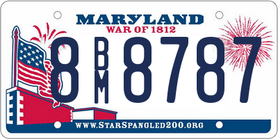 MD license plate 8BM8787