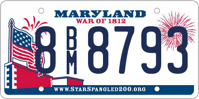 MD license plate 8BM8793