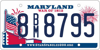 MD license plate 8BM8795