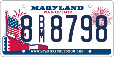 MD license plate 8BM8798