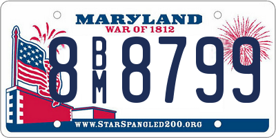 MD license plate 8BM8799