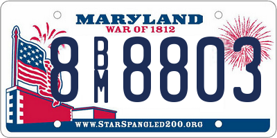 MD license plate 8BM8803