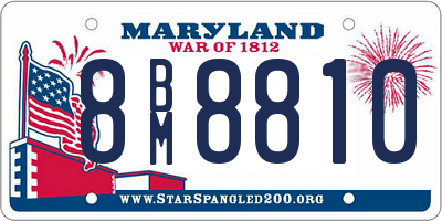 MD license plate 8BM8810