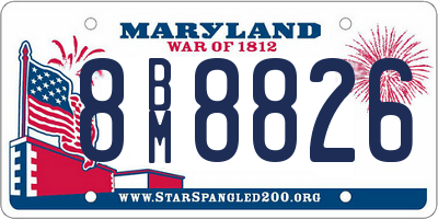 MD license plate 8BM8826