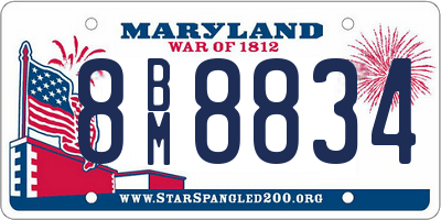 MD license plate 8BM8834