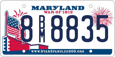 MD license plate 8BM8835