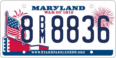 MD license plate 8BM8836