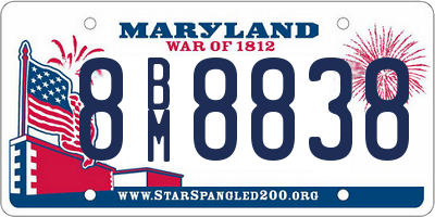 MD license plate 8BM8838