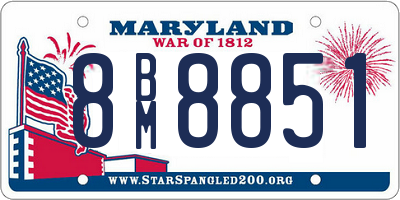 MD license plate 8BM8851