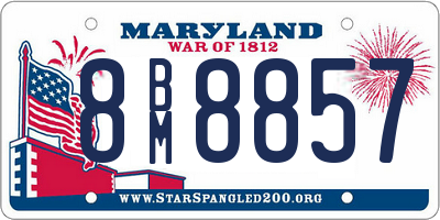 MD license plate 8BM8857