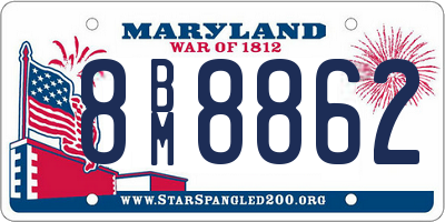 MD license plate 8BM8862