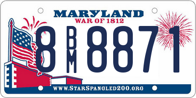 MD license plate 8BM8871