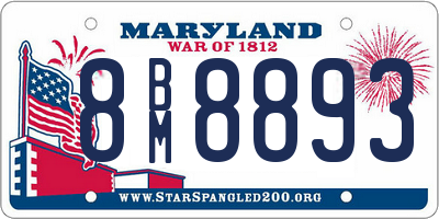 MD license plate 8BM8893