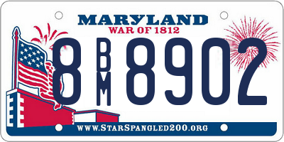MD license plate 8BM8902