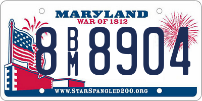 MD license plate 8BM8904