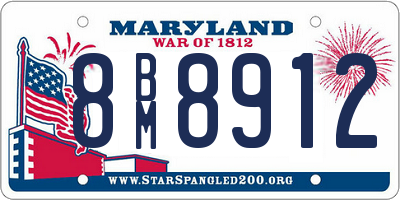 MD license plate 8BM8912