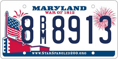 MD license plate 8BM8913