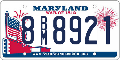 MD license plate 8BM8921