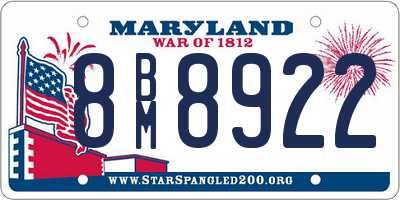 MD license plate 8BM8922