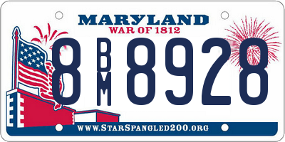 MD license plate 8BM8928