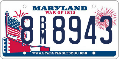 MD license plate 8BM8943