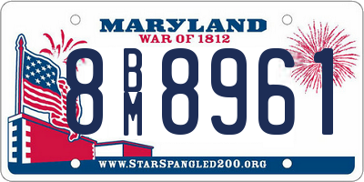 MD license plate 8BM8961
