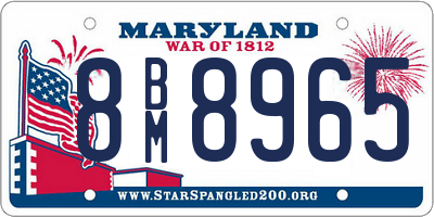 MD license plate 8BM8965