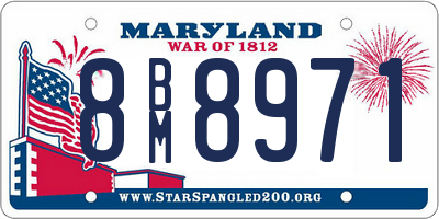 MD license plate 8BM8971