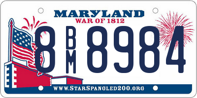 MD license plate 8BM8984