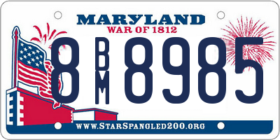 MD license plate 8BM8985