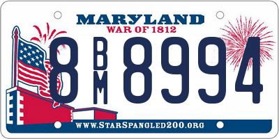 MD license plate 8BM8994