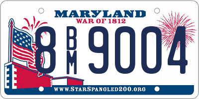 MD license plate 8BM9004