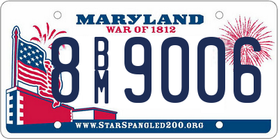 MD license plate 8BM9006