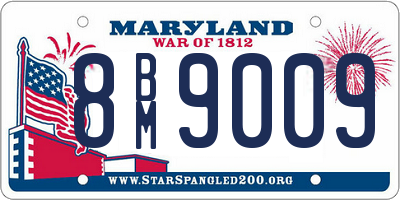 MD license plate 8BM9009