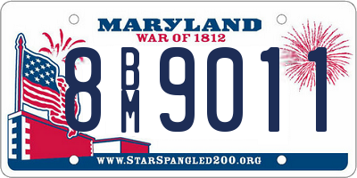 MD license plate 8BM9011