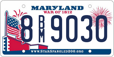 MD license plate 8BM9030